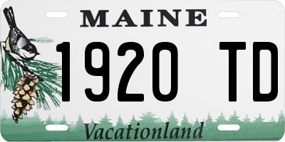 ME license plate 1920TD
