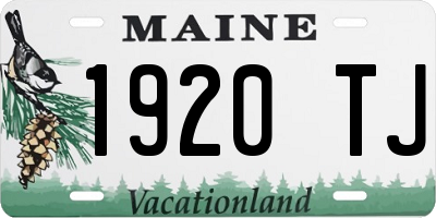 ME license plate 1920TJ