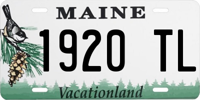 ME license plate 1920TL
