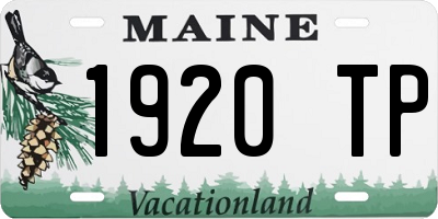 ME license plate 1920TP