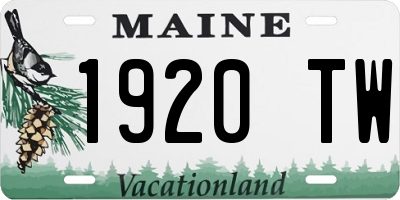 ME license plate 1920TW