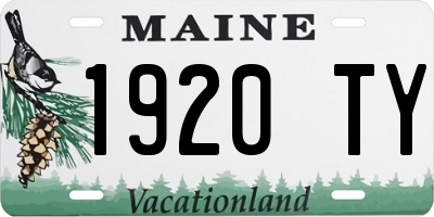 ME license plate 1920TY