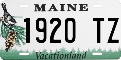 ME license plate 1920TZ