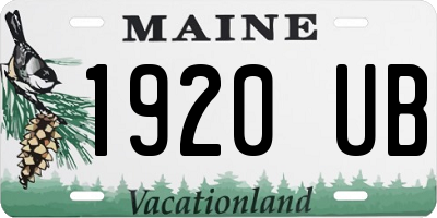 ME license plate 1920UB