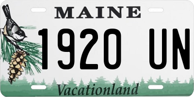 ME license plate 1920UN