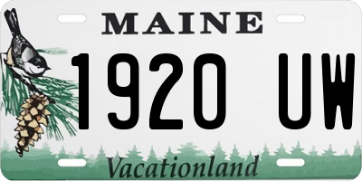 ME license plate 1920UW