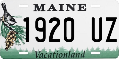 ME license plate 1920UZ