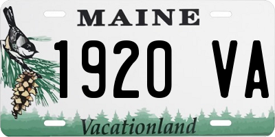 ME license plate 1920VA