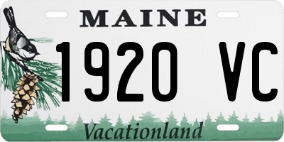 ME license plate 1920VC