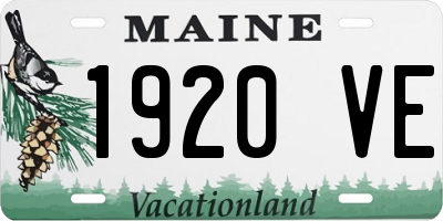 ME license plate 1920VE