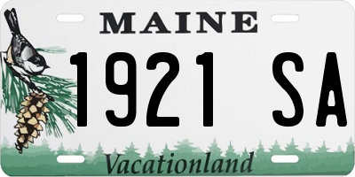 ME license plate 1921SA