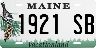 ME license plate 1921SB