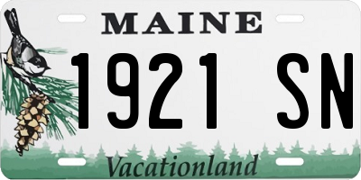ME license plate 1921SN