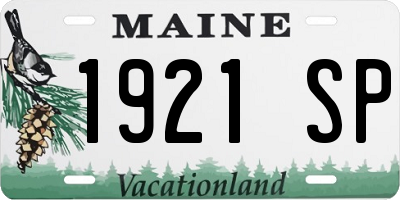 ME license plate 1921SP