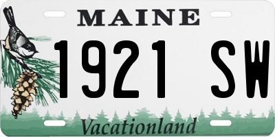 ME license plate 1921SW