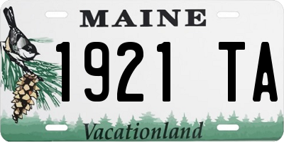 ME license plate 1921TA