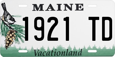 ME license plate 1921TD