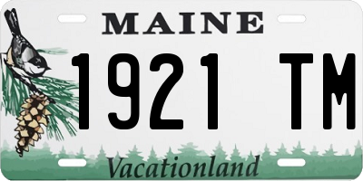 ME license plate 1921TM