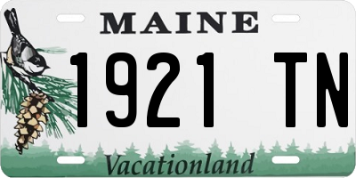 ME license plate 1921TN