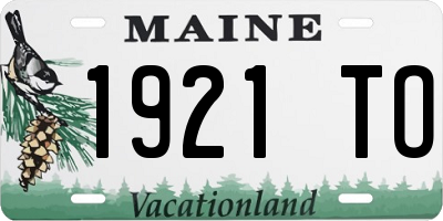 ME license plate 1921TO