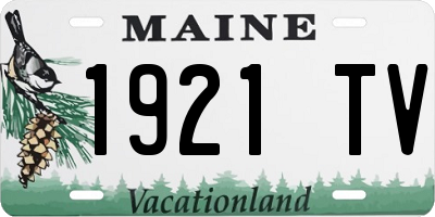 ME license plate 1921TV