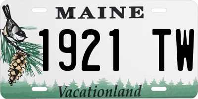 ME license plate 1921TW