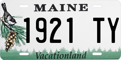 ME license plate 1921TY