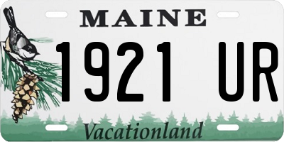 ME license plate 1921UR
