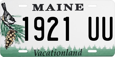 ME license plate 1921UU
