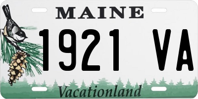 ME license plate 1921VA