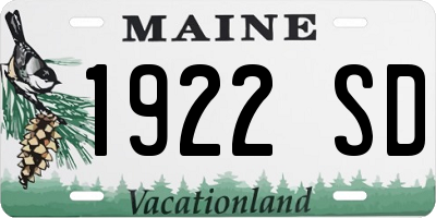 ME license plate 1922SD