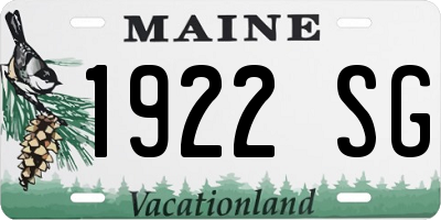 ME license plate 1922SG