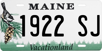 ME license plate 1922SJ