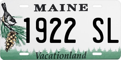 ME license plate 1922SL