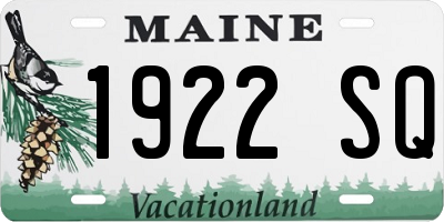 ME license plate 1922SQ
