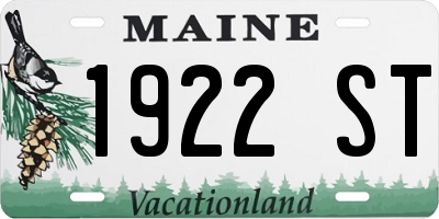 ME license plate 1922ST