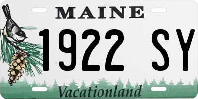 ME license plate 1922SY