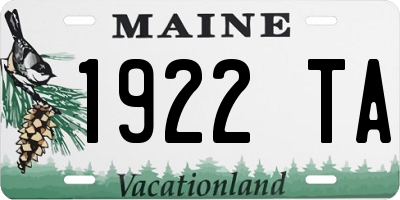 ME license plate 1922TA