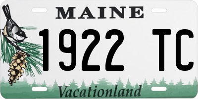 ME license plate 1922TC