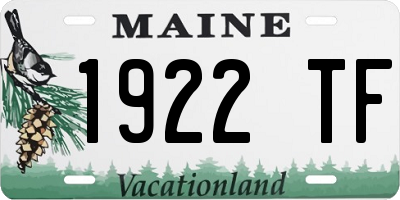 ME license plate 1922TF