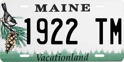 ME license plate 1922TM