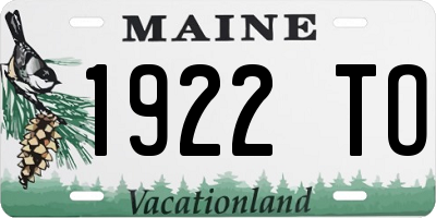 ME license plate 1922TO