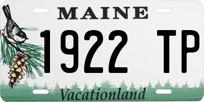 ME license plate 1922TP