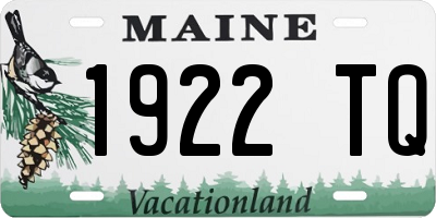 ME license plate 1922TQ