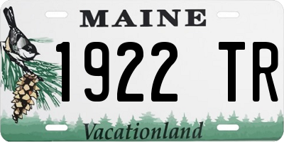 ME license plate 1922TR