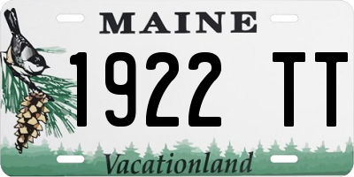 ME license plate 1922TT