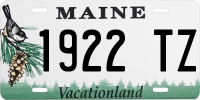 ME license plate 1922TZ