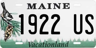 ME license plate 1922US