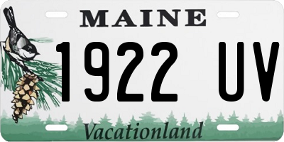 ME license plate 1922UV