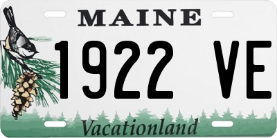 ME license plate 1922VE